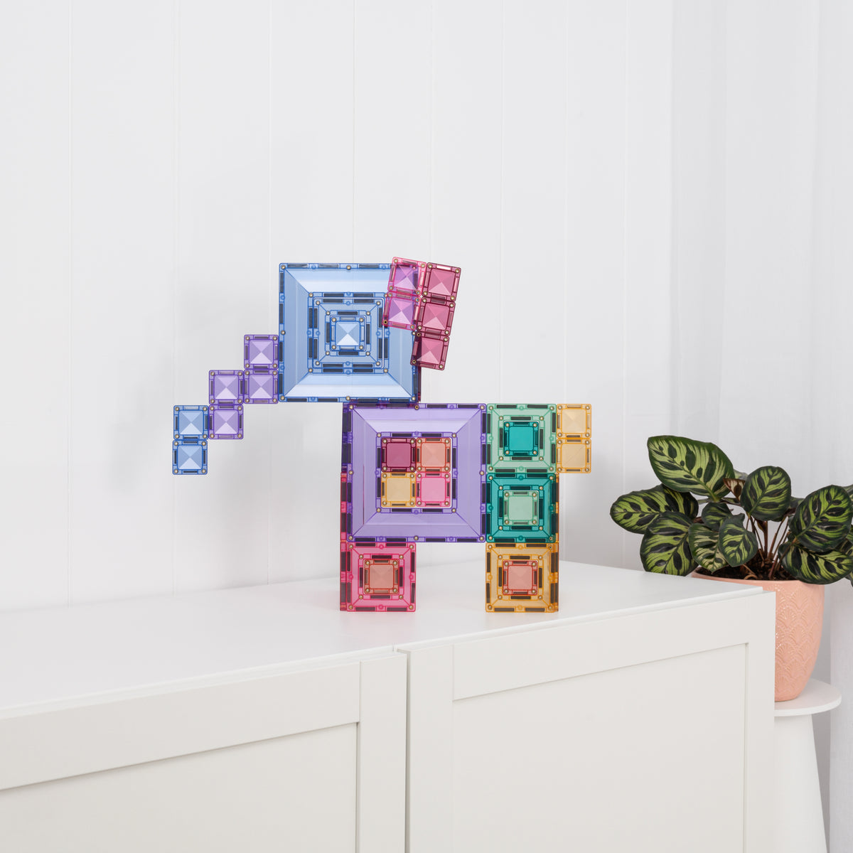 Connetix® klocki magnetyczne okna i ramy Pastel Portal Pack – 48 el. – zdjęcie 6