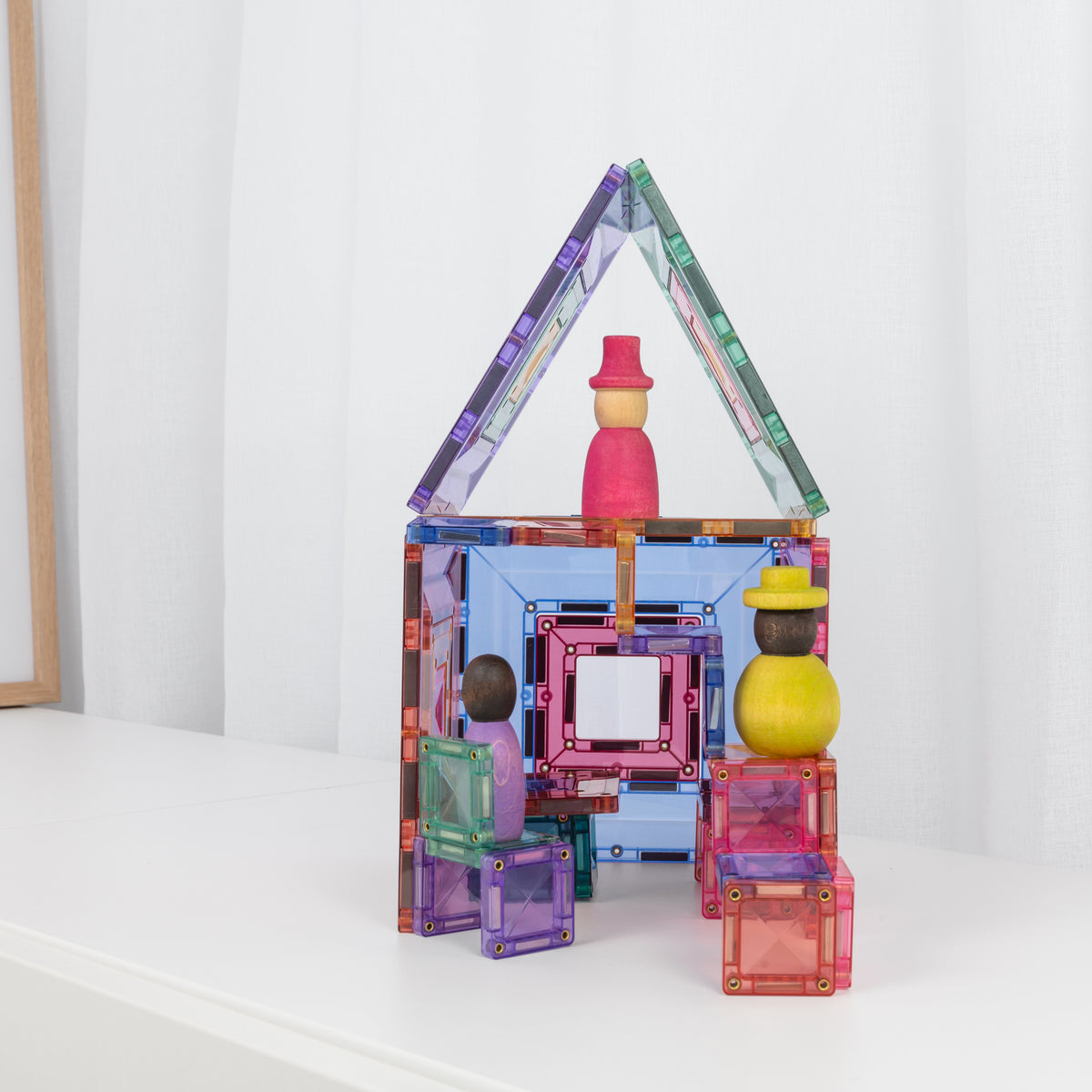 Connetix® klocki magnetyczne okna i ramy Pastel Portal Pack – 48 el. – zdjęcie 7