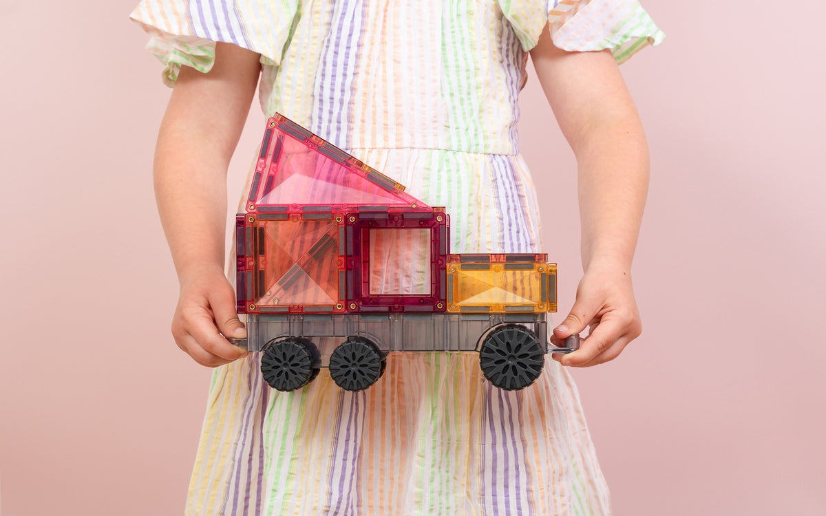Connetix® klocki magnetyczne pojazdy Pastel Transport Pack – 50 el. – zdjęcie 5