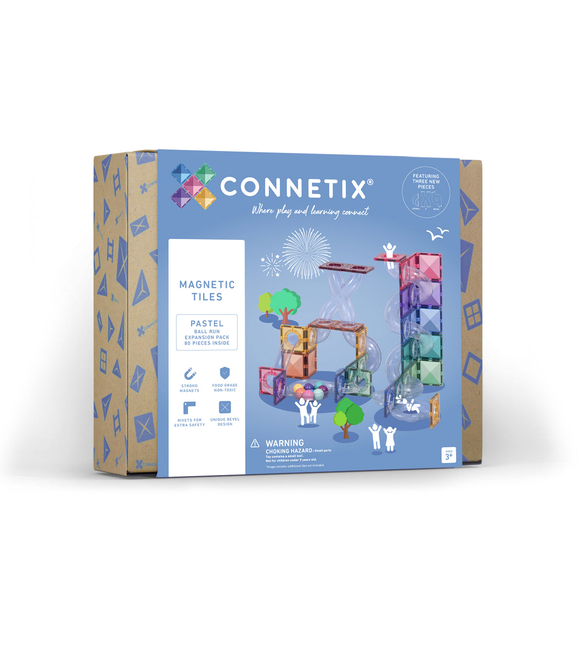 Connetix® klocki magnetyczne kulodrom Pastel Ball Run Expansion Pack – 80 el.