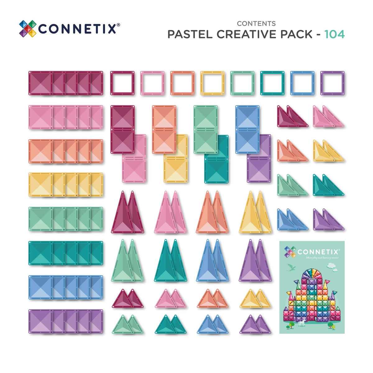 Connetix® Pastel Creative Pack 104 elementy