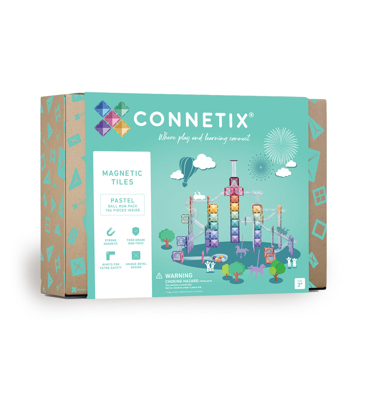 Connetix® klocki magnetyczne kulodrom Pastel Ball Run Pack – 106 el.