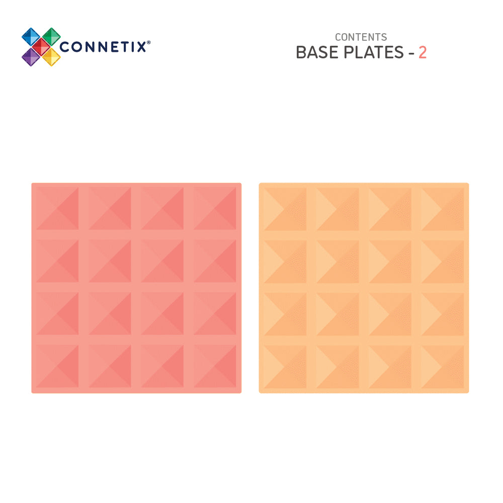 Connetix® klocki magnetyczne Pastel Lemon & Peach Base Plate – 2 płyty bazowe – zdjęcie 2
