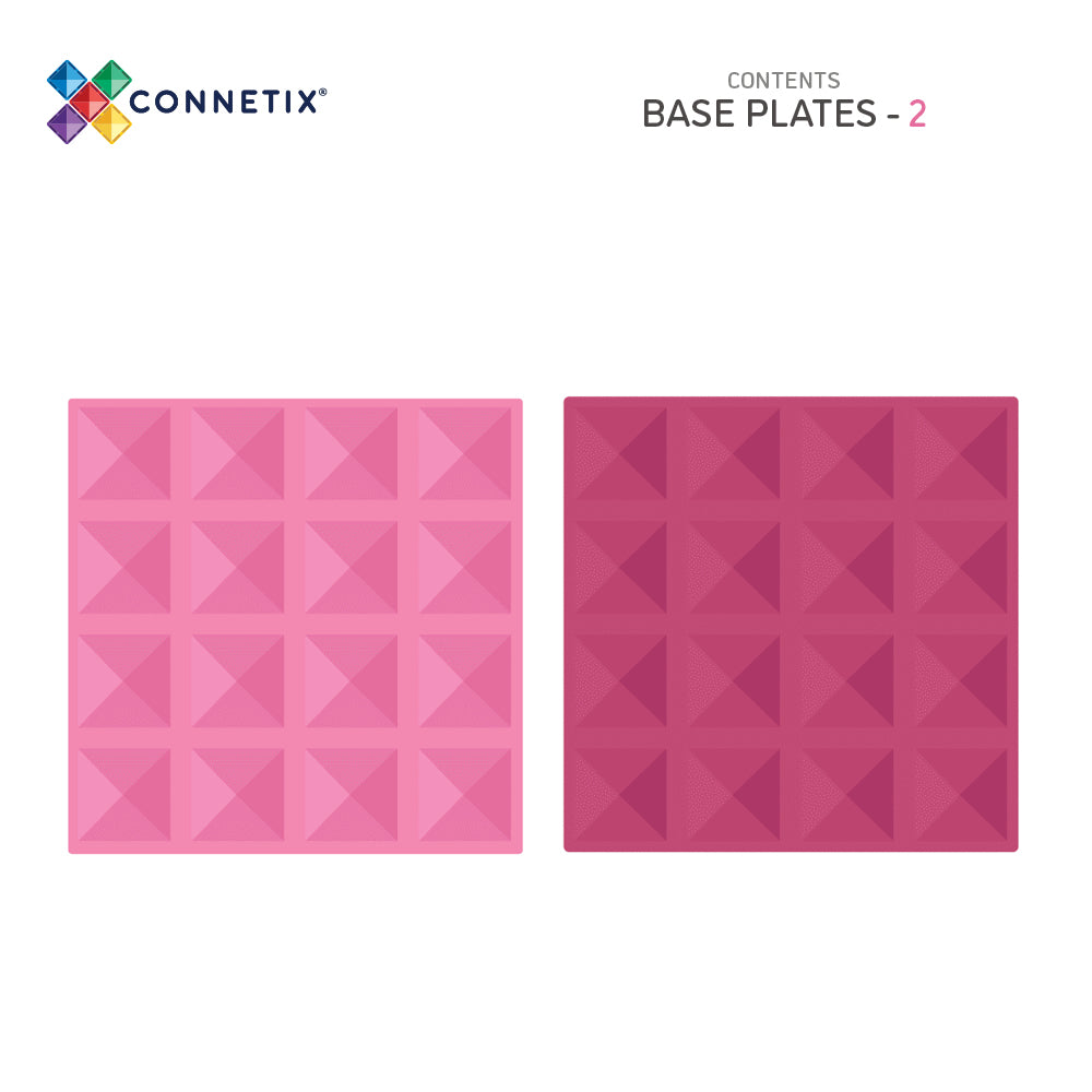Connetix® klocki magnetyczne Pastel Pink & Berry Base Plate – 2 płyty bazowe – zdjęcie 2