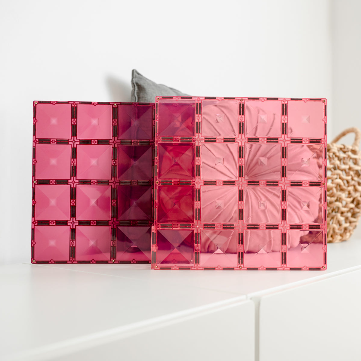 Connetix® klocki magnetyczne Pastel Pink & Berry Base Plate – 2 płyty bazowe – zdjęcie 3