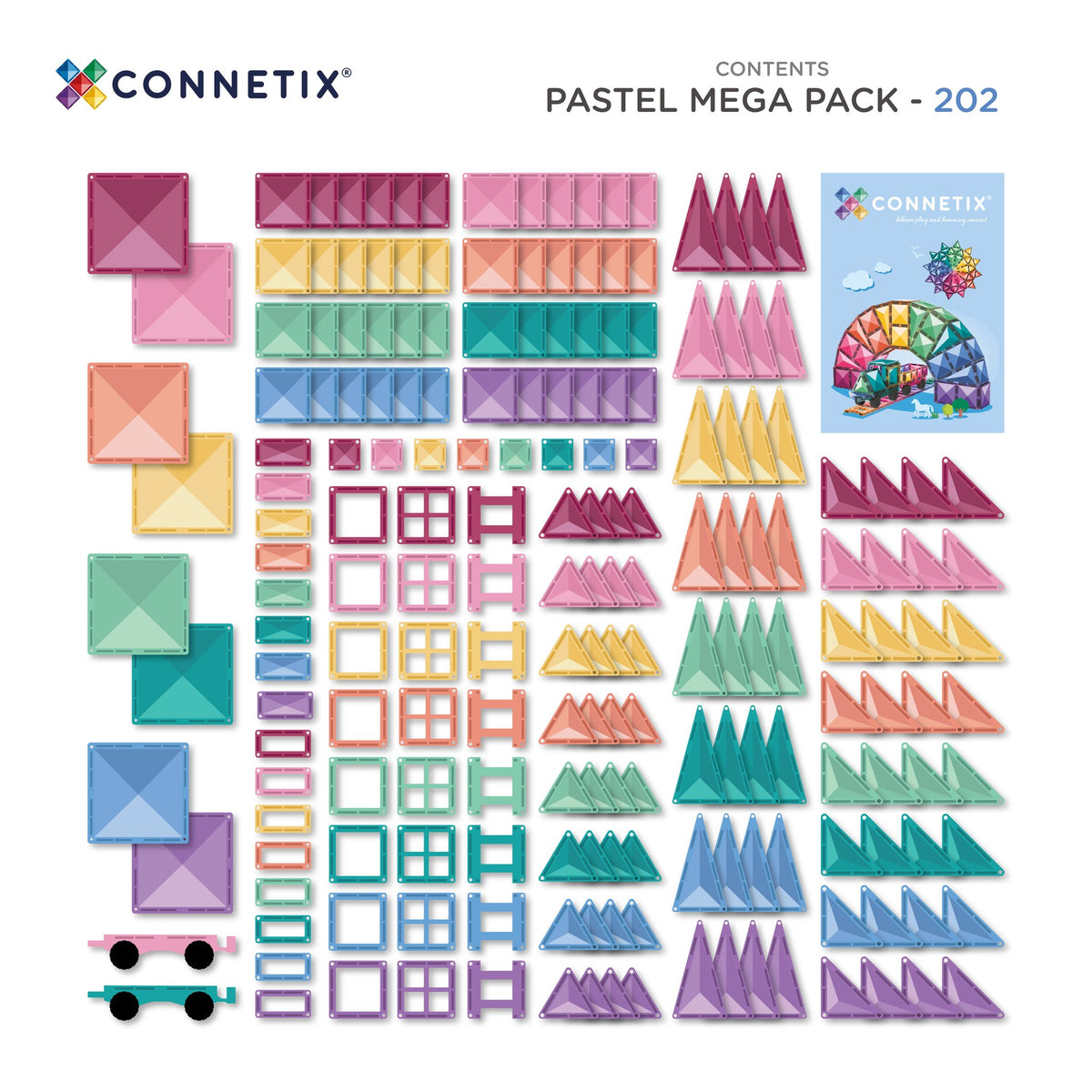 Connetix® klocki magnetyczne Pastel Mega Pack – 202 el. – zdjęcie 2
