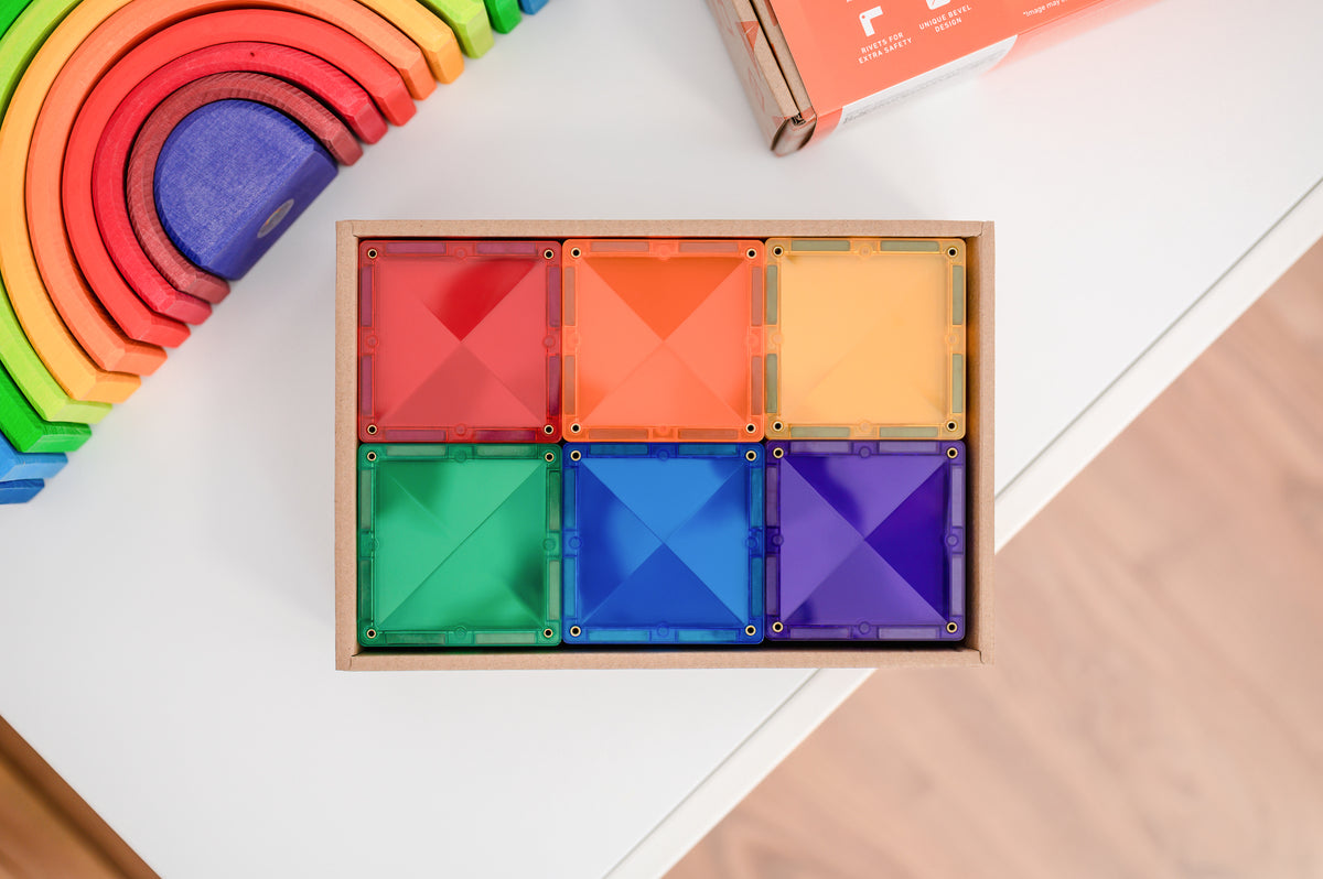 Connetix® klocki magnetyczne Rainbow Square Pack – 42 el. – zdjęcie 2