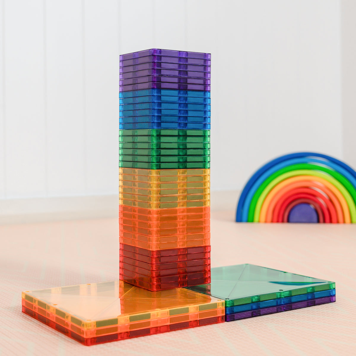 Connetix® klocki magnetyczne Rainbow Square Pack – 42 el. – zdjęcie 3