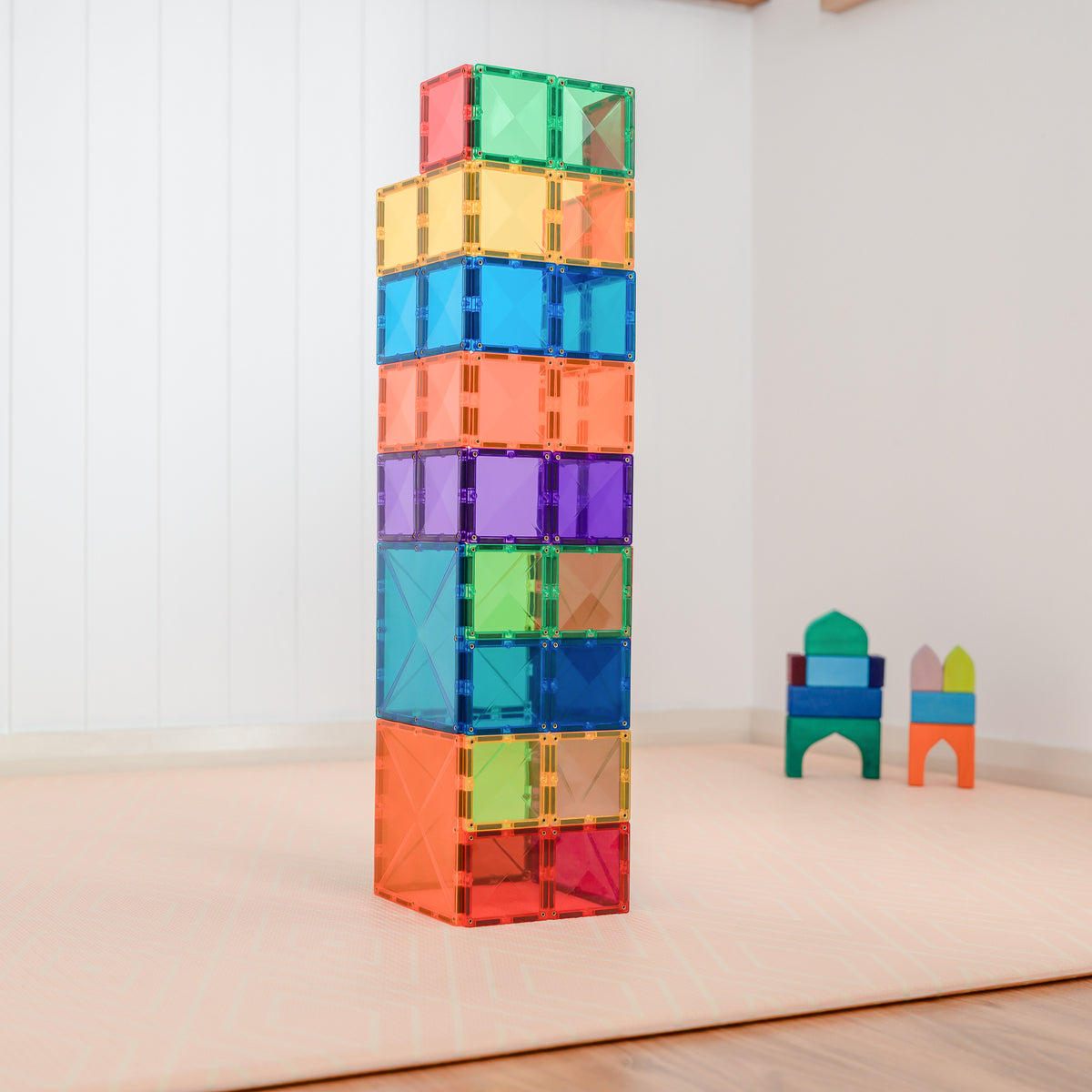 Connetix® klocki magnetyczne Rainbow Square Pack – 42 el. – zdjęcie 5
