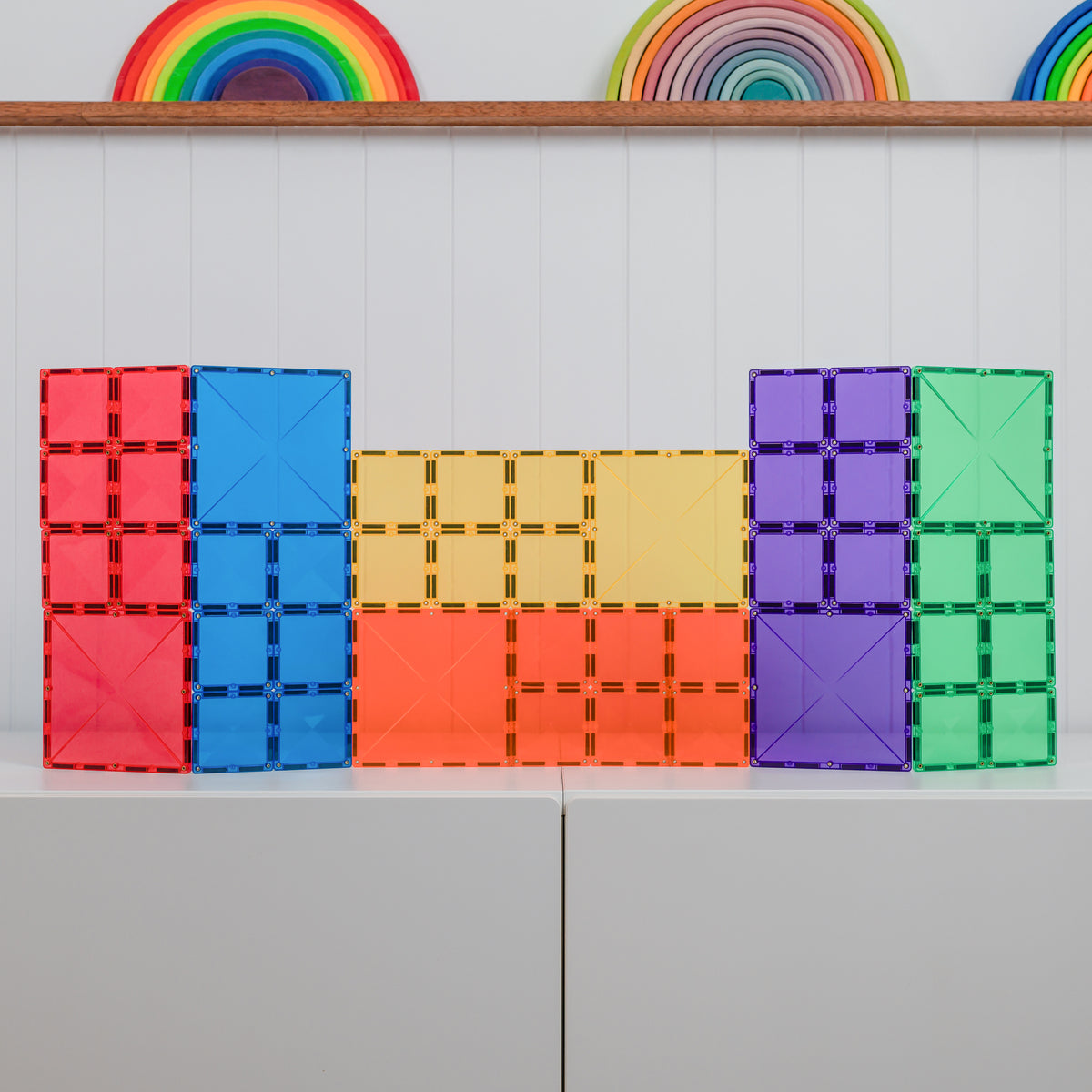 Connetix® klocki magnetyczne Rainbow Square Pack – 42 el. – zdjęcie 6
