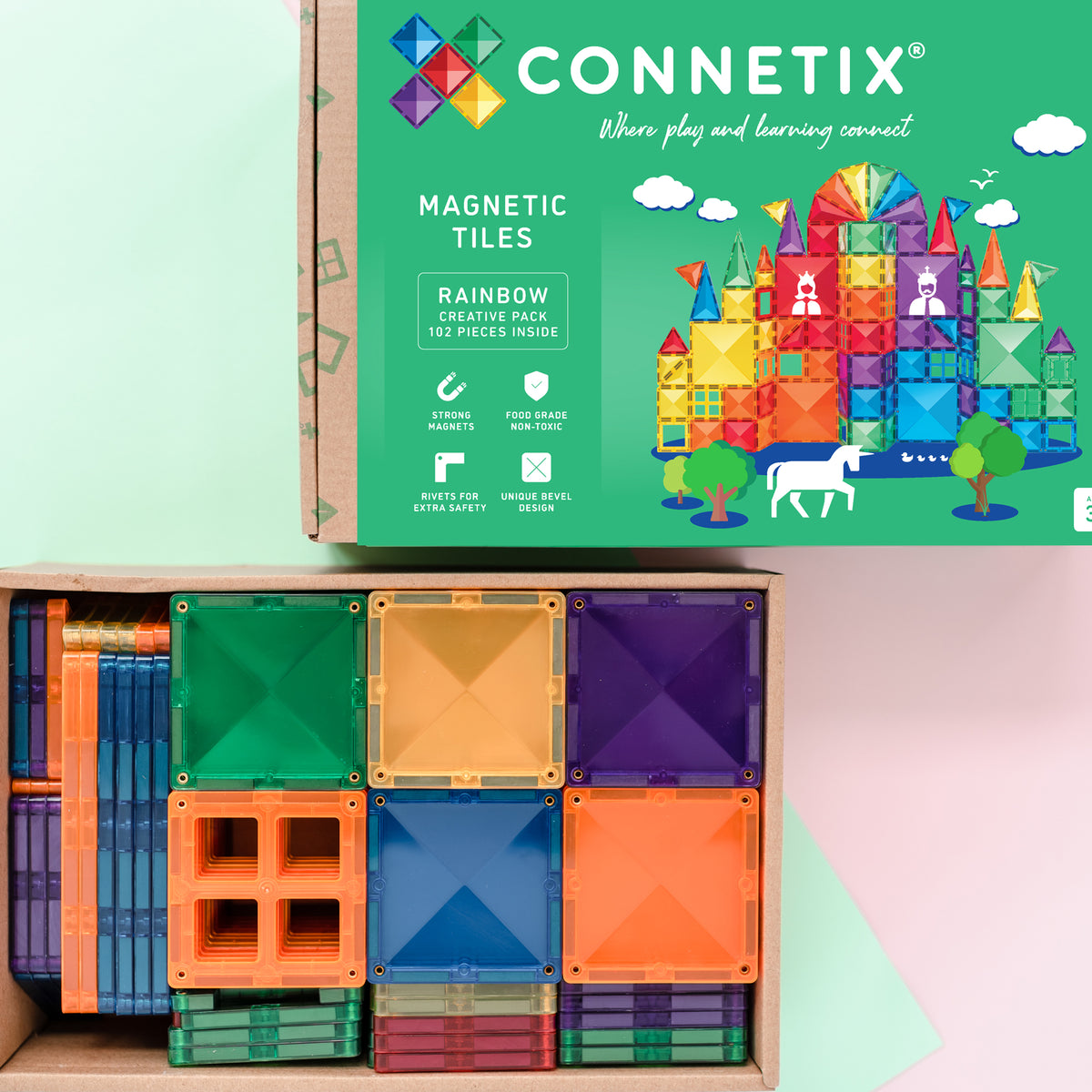 Connetix® klocki magnetyczne Rainbow Creative Pack – 102 el.