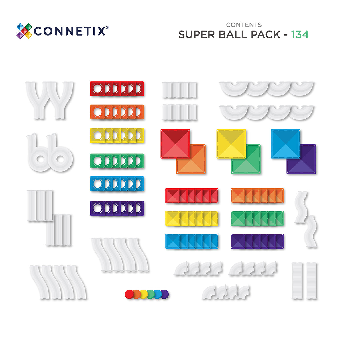 Connetix® klocki magnetyczne kulodrom Super Ball Run Pack – 134 el. – zdjęcie 2