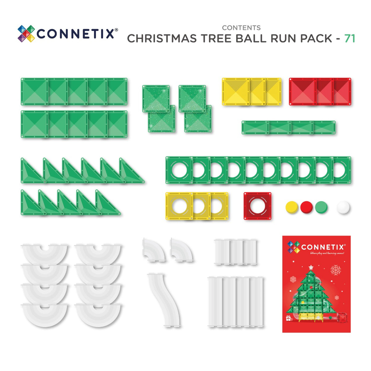 Connetix® Special Edition Christmas Tree Ball Run 71 elementów