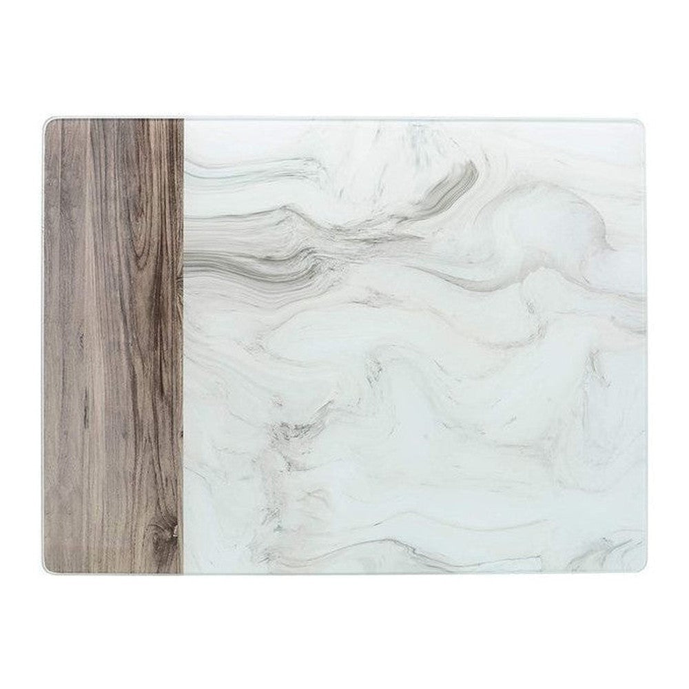 Deska szklana Marmur i Drewno Kitchen Craft – 40 × 30 cm