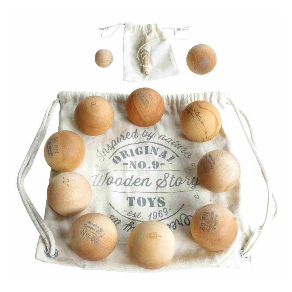 Drewniana gra Boule Wooden Story – 8 kul i kulka cella