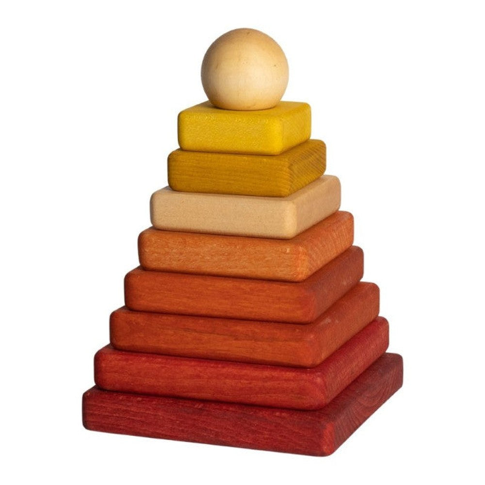 Drewniana piramida kwadratowa Wooden Story – barwa ciepła