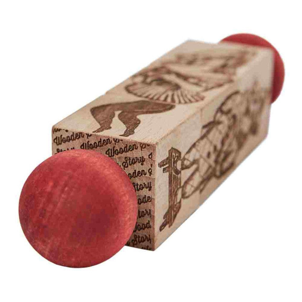Drewniana układanka obracanka Commedia Dell'Arte Wooden Story – kolorowa – zdjęcie 2