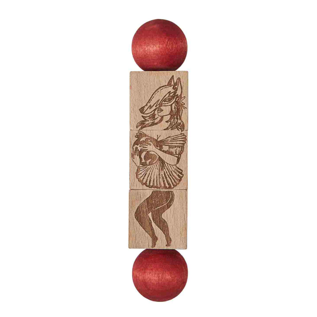 Drewniana układanka obracanka Commedia Dell'Arte Wooden Story – kolorowa