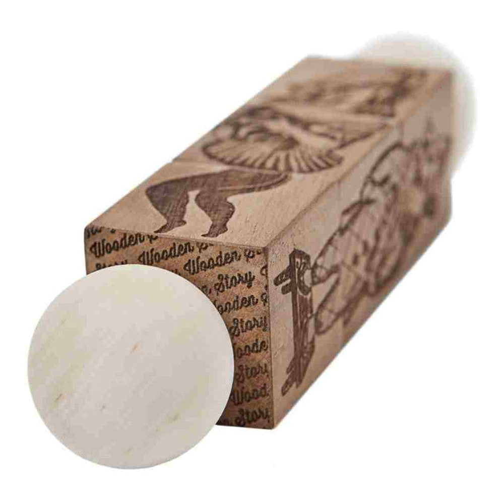 Drewniana układanka obracanka Commedia Dell'Arte Wooden Story – naturalna – zdjęcie 2