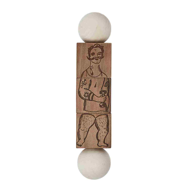 Drewniana układanka obracanka Commedia Dell'Arte Wooden Story – naturalna