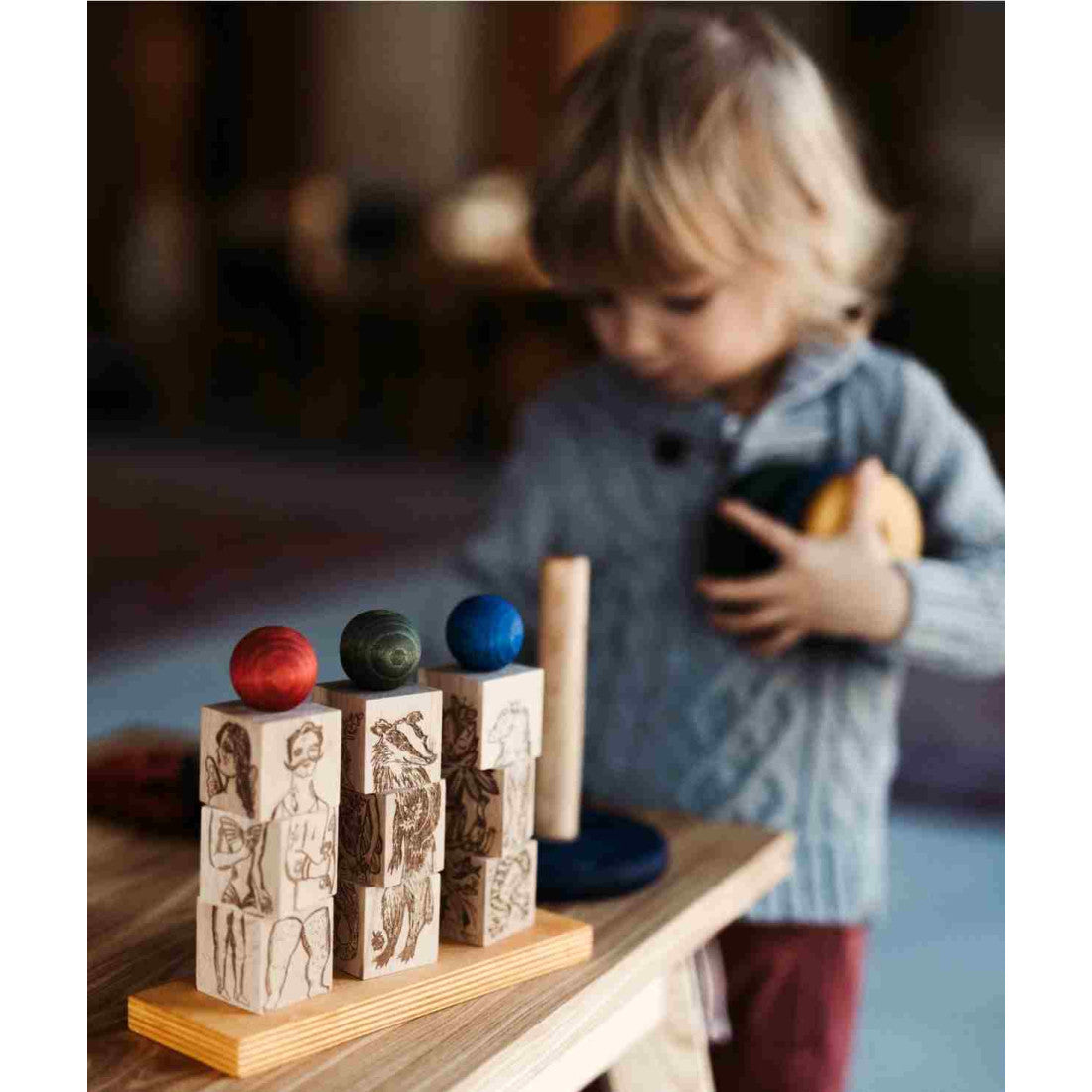 Drewniana układanka obracanka Dreamland Wooden Story – kolorowa – zdjęcie 4