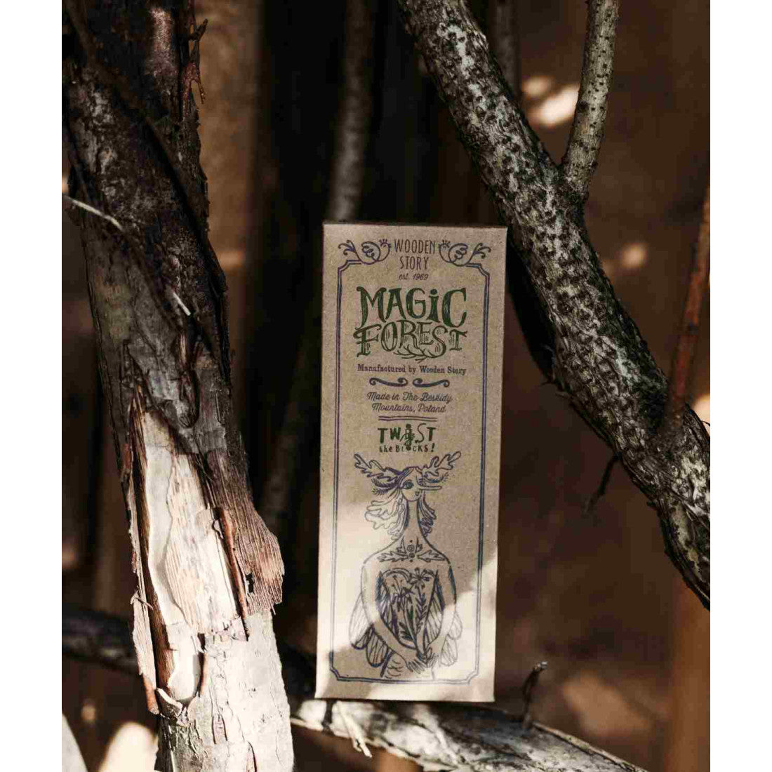 Drewniana układanka obracanka Magic Forest Wooden Story – naturalna – zdjęcie 4