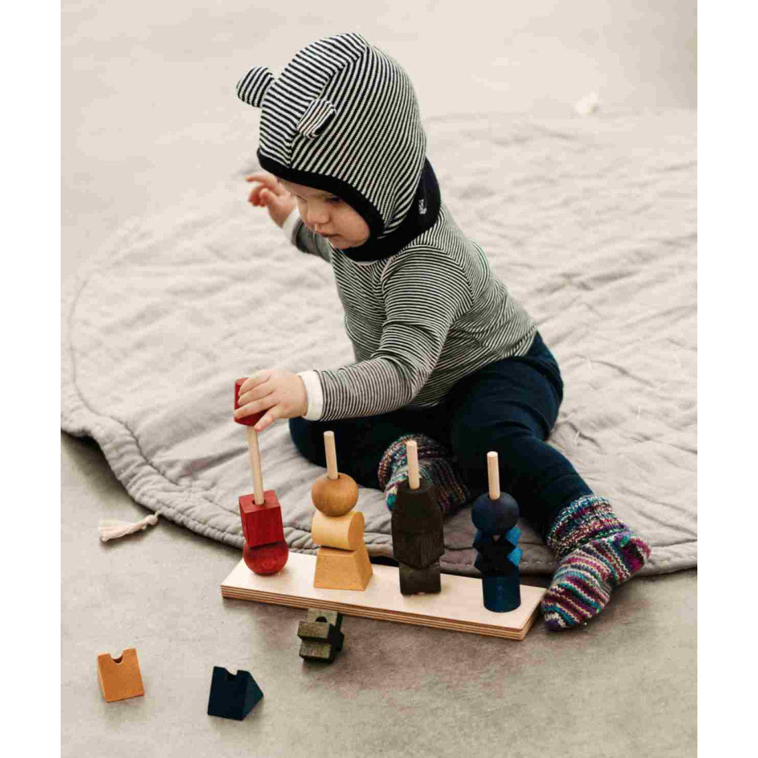 Drewniana układanka Płotek XL Wooden Story – kolorowa – zdjęcie 2
