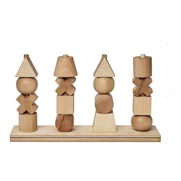 Drewniana układanka Płotek XL Wooden Story – naturalna