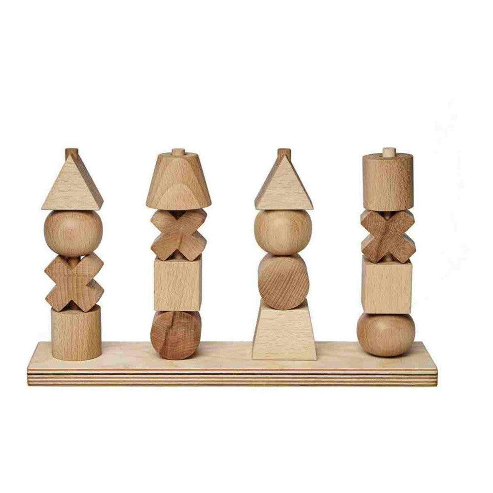 Drewniana układanka Płotek XL Wooden Story – naturalna