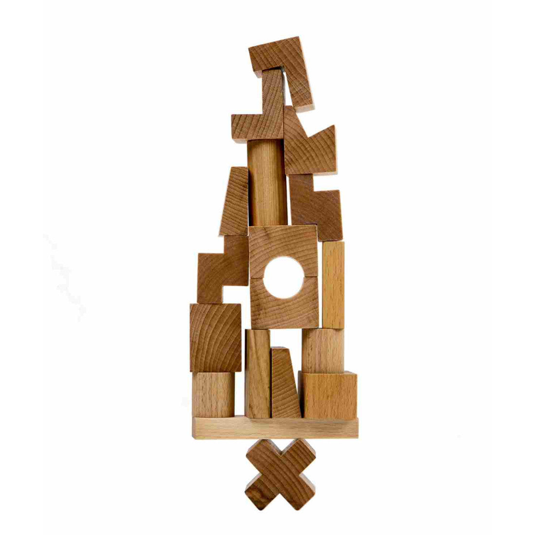 Drewniana układanka Wieża Wooden Story – naturalna