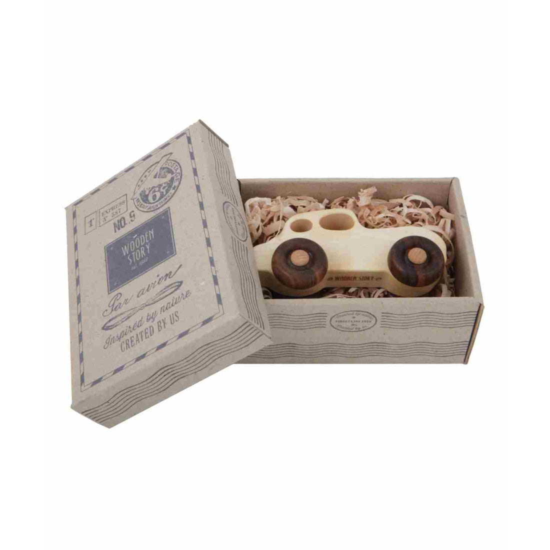 Drewniana zabawka na kółkach Auto Retro Wooden Story – zdjęcie 2