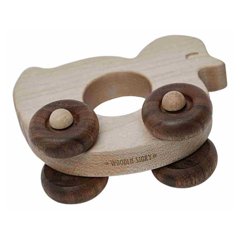Drewniana zabawka na kółkach Kaczka Wooden Story – zdjęcie 2