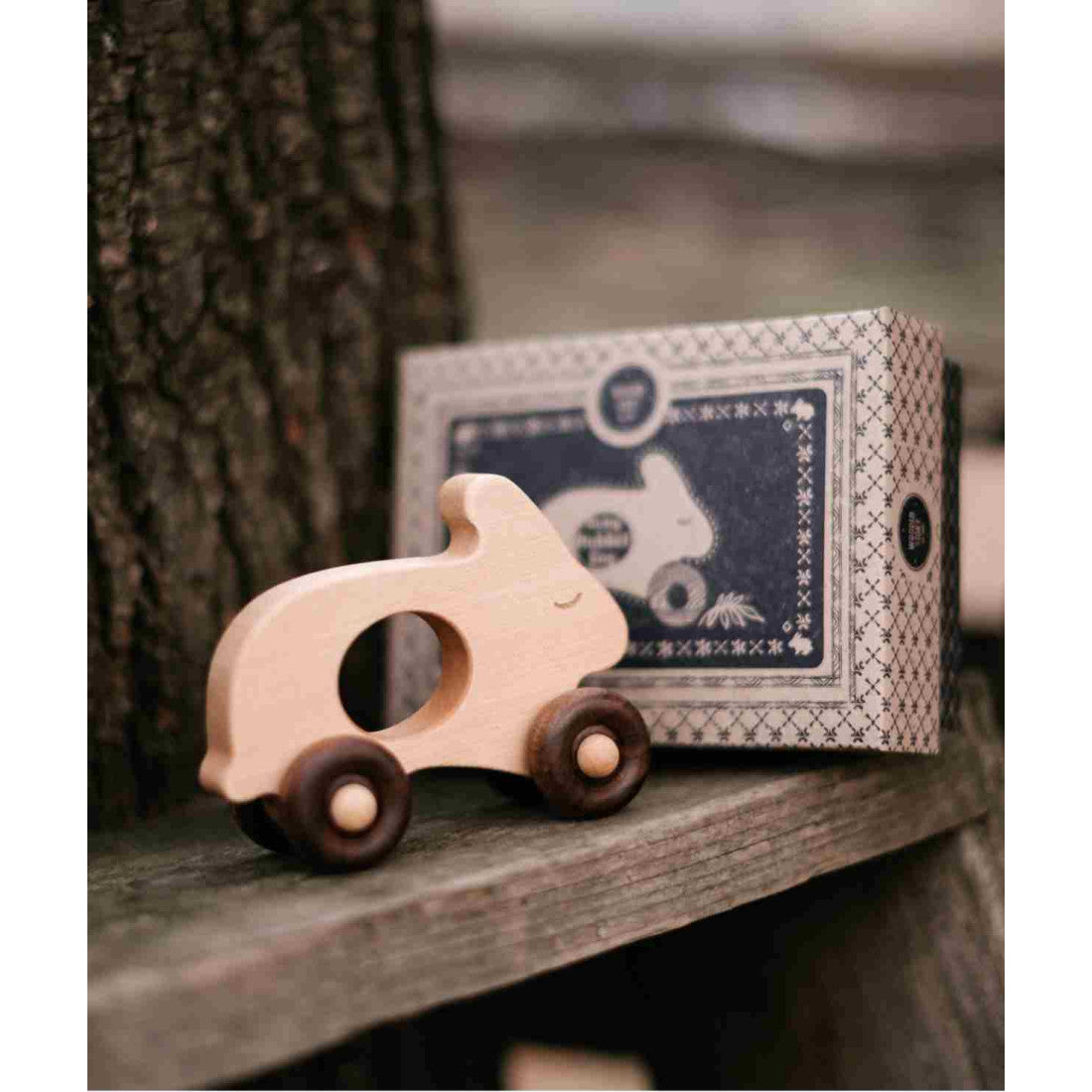 Drewniana zabawka na kółkach Królik Wooden Story – zdjęcie 7