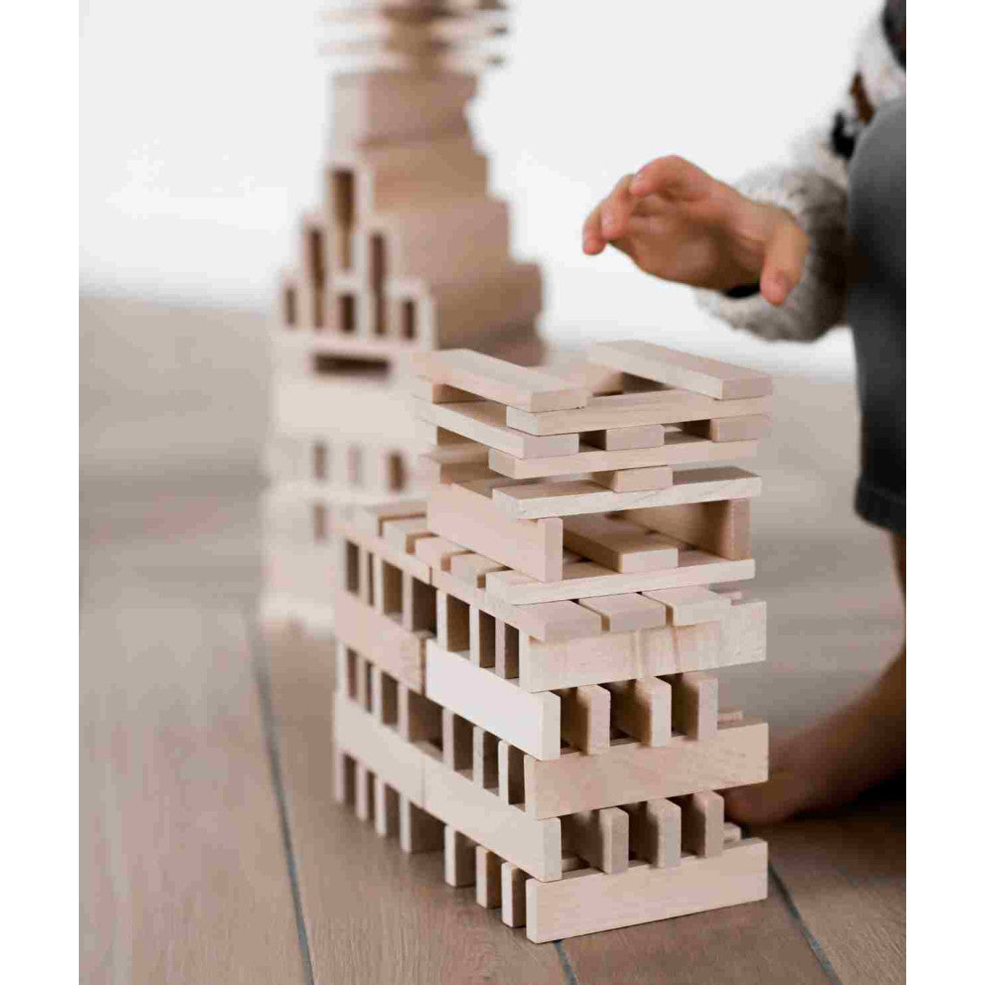 Drewniane klocki architektoniczne w worku Wooden Story – 200 el. – zdjęcie 3