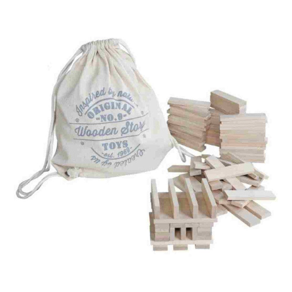 Drewniane klocki architektoniczne w worku Wooden Story – 200 el.