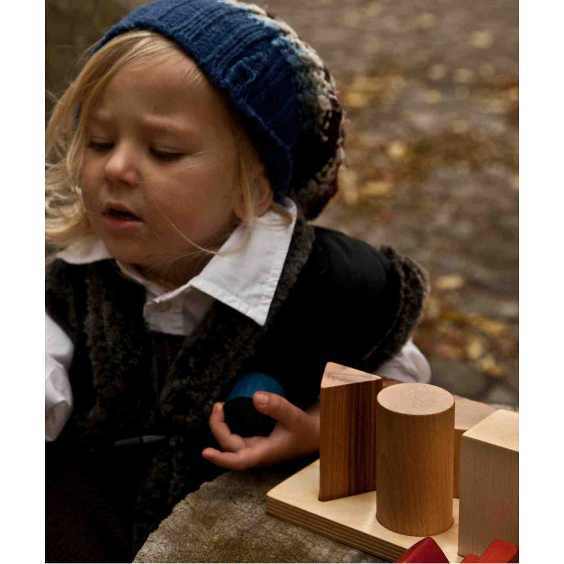Drewniane klocki do sortowania kształtów Wooden Story – naturalne XL, 9 el. – zdjęcie 2