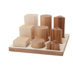 Drewniane klocki do sortowania kształtów Wooden Story – naturalne XL, 9 el.