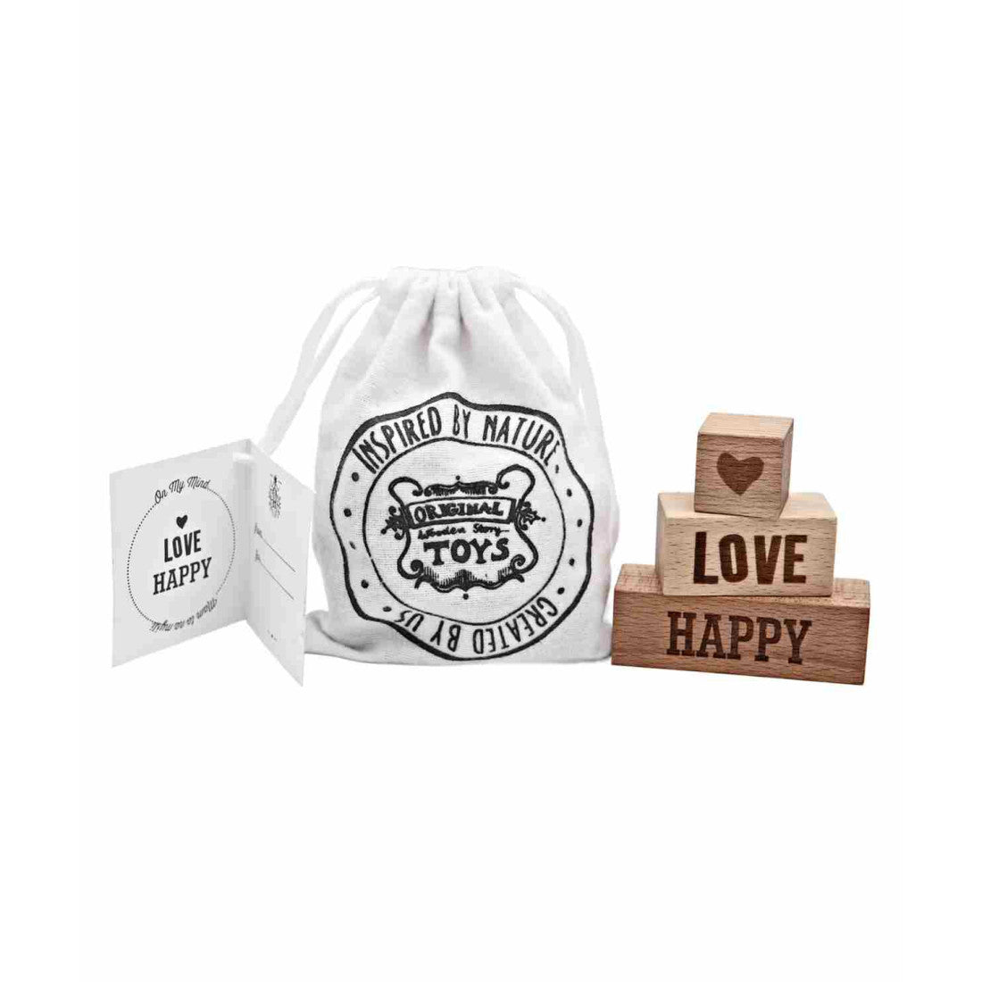 Drewniane klocki Mam to na Myśli… Wooden Story – Happy, Love