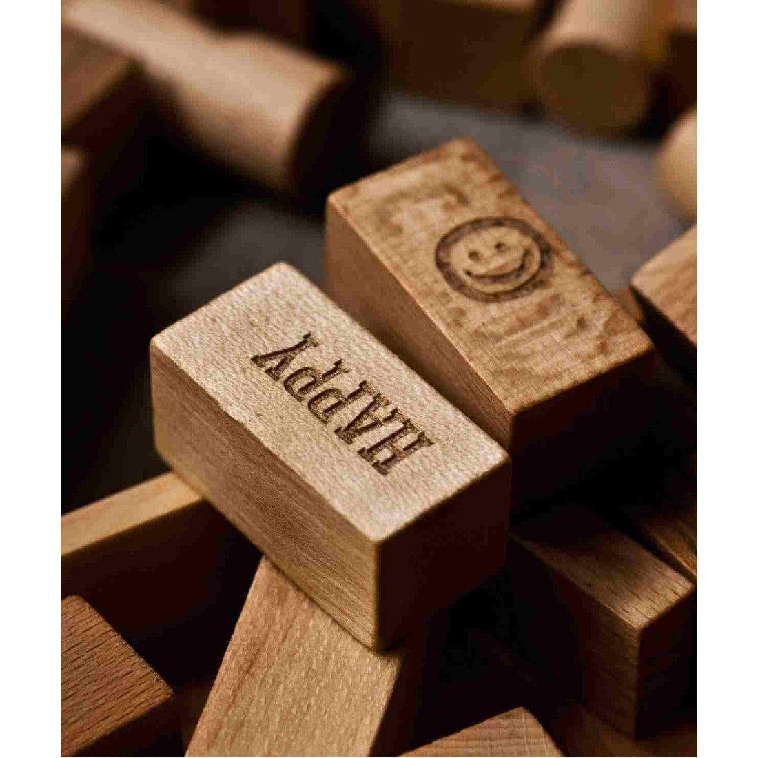 Drewniane klocki Peace & Love w skrzynce Wooden Story – 108 el. – zdjęcie 3