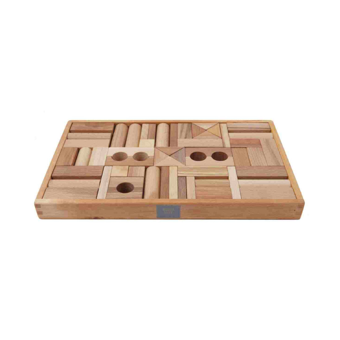 Drewniane klocki w skrzynce Wooden Story – naturalne, 54 el.