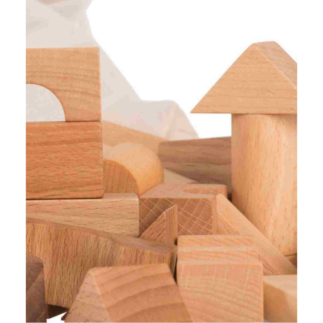 Drewniane klocki w worku Wooden Story – naturalne, 100 el. – zdjęcie 2