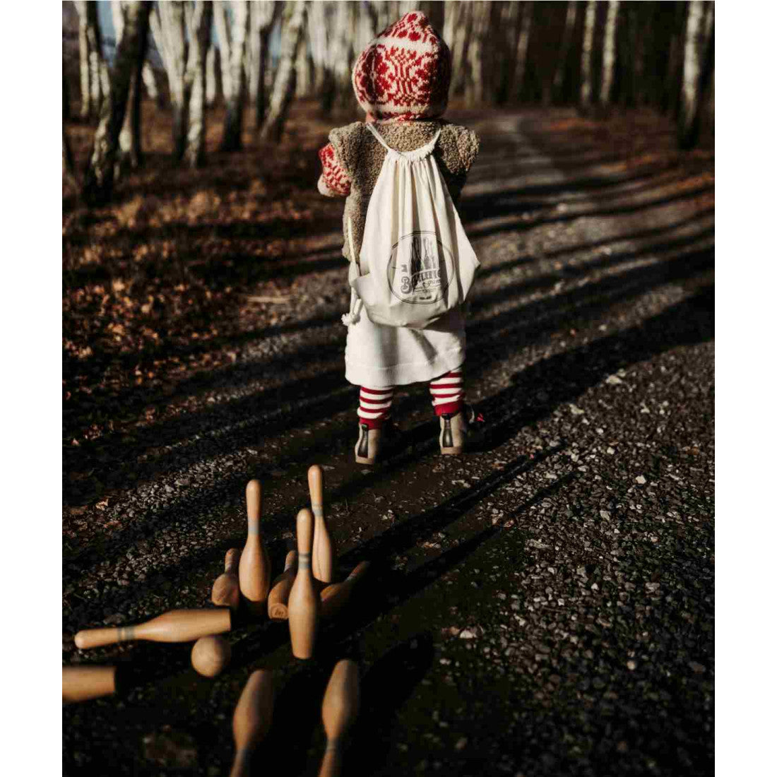 Drewniane kręgle Wooden Story – naturalne, 10 szt. – zdjęcie 7