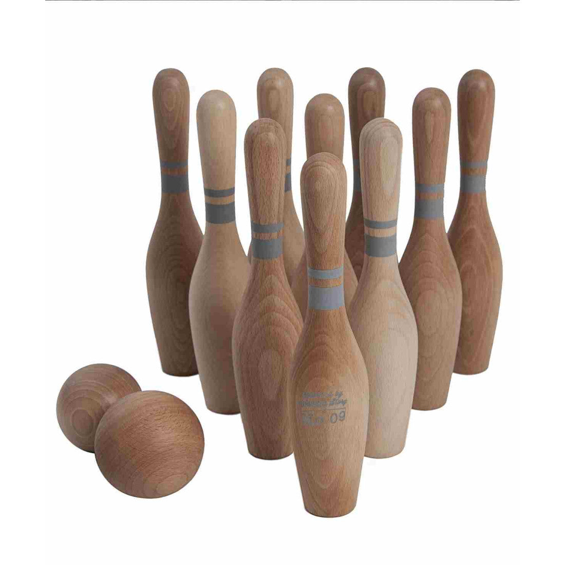 Drewniane kręgle Wooden Story – naturalne, 10 szt.