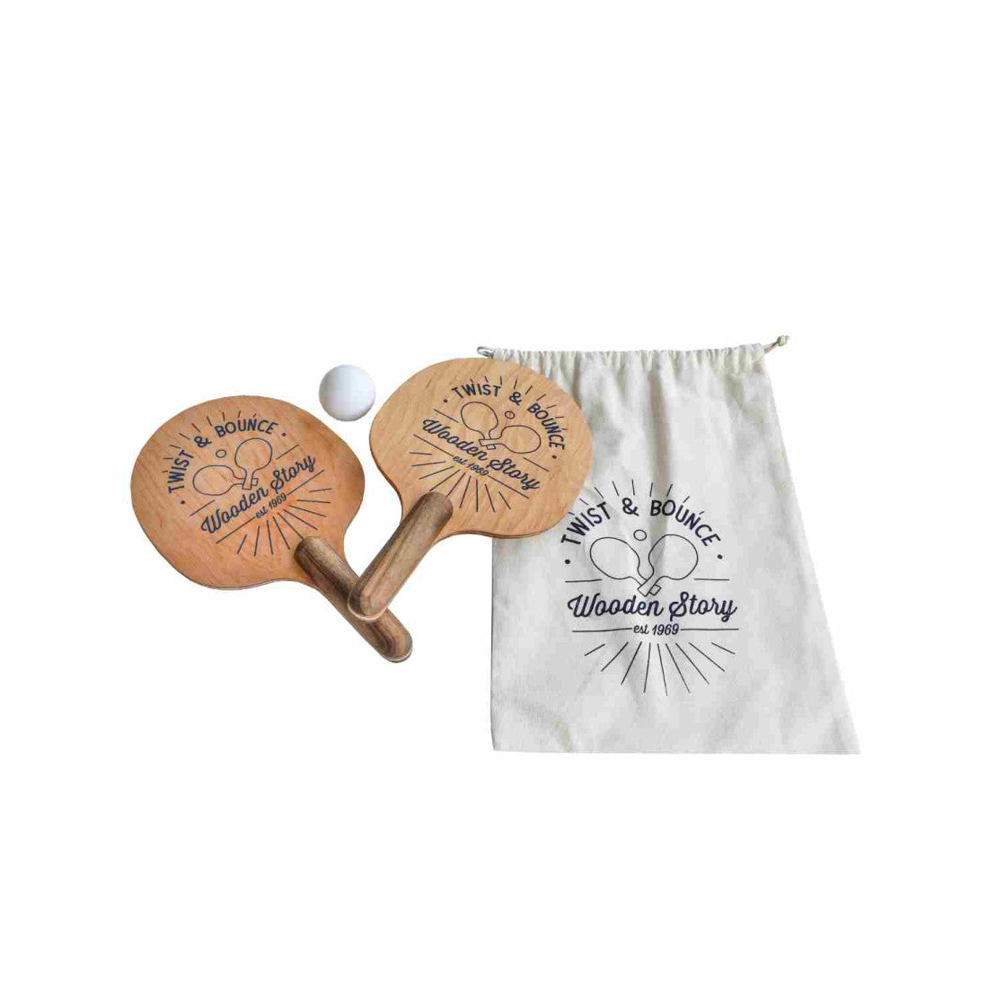 Drewniane paletki do gry Obróć i Odbij Wooden Story – 2 szt. – zdjęcie 2