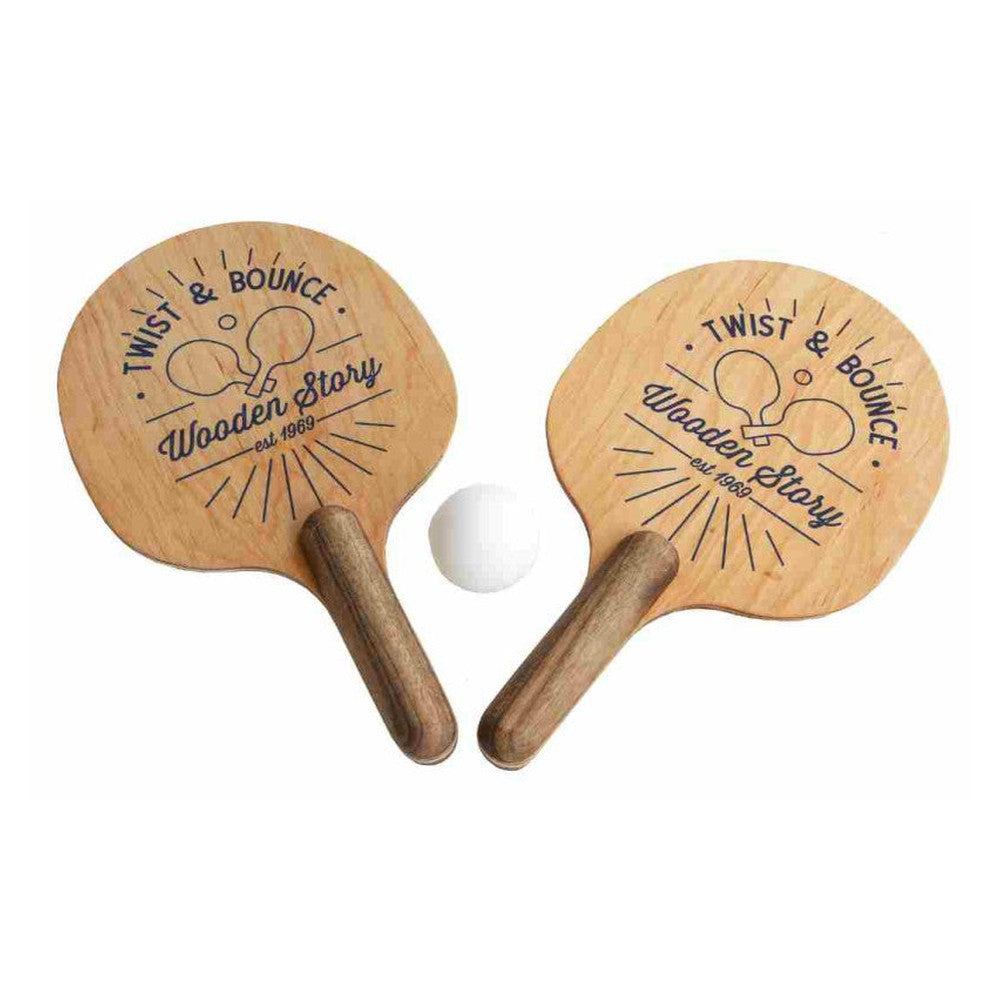 Drewniane paletki do gry Obróć i Odbij Wooden Story – 2 szt.