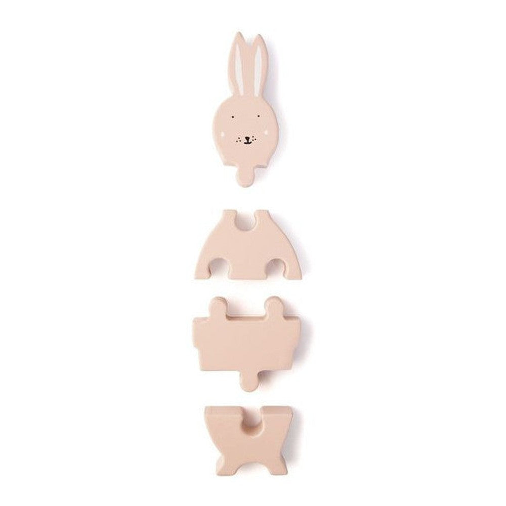 Drewniane puzzle Królik Trixie – różowy królik, 19 × 7 × 2 cm – zdjęcie 2