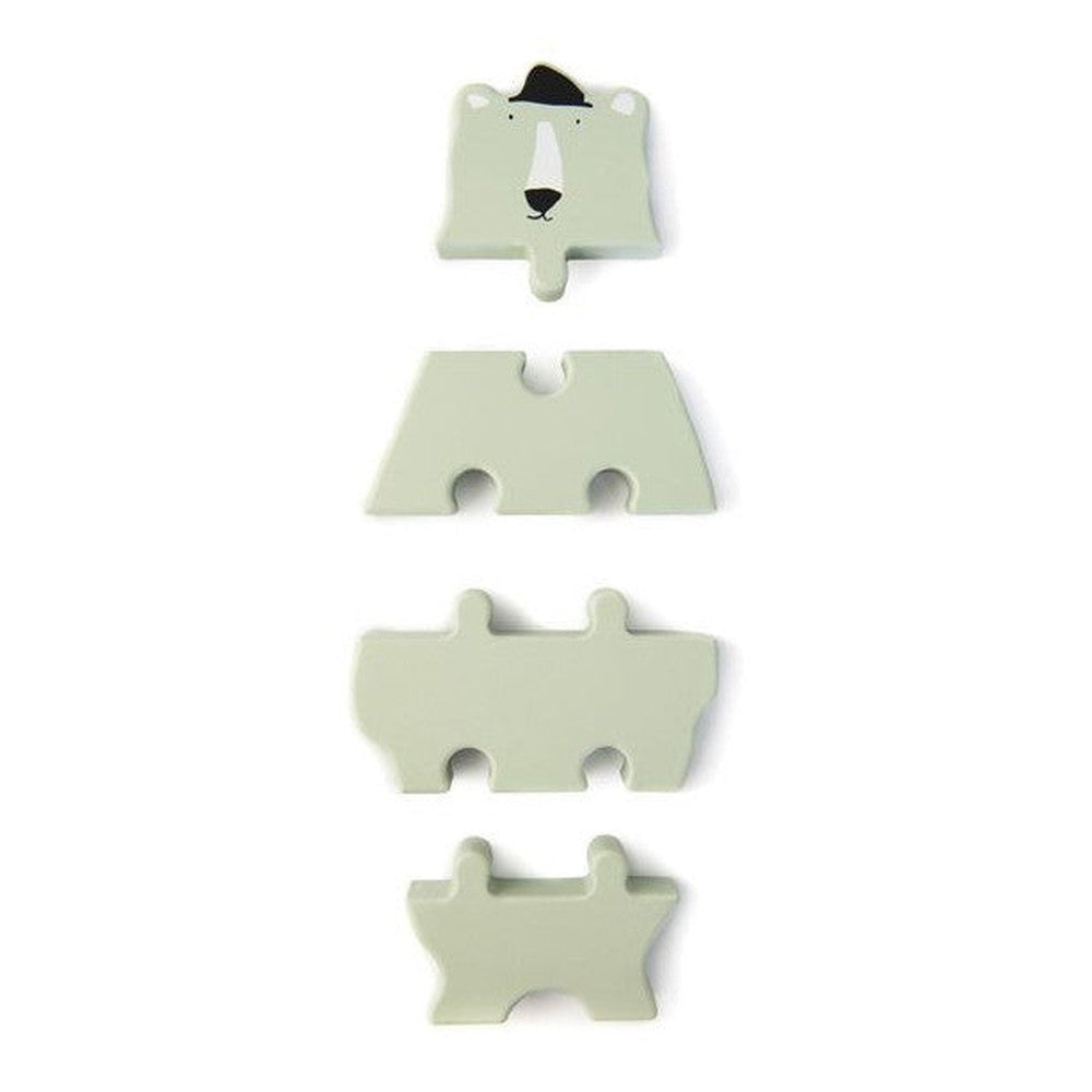 Drewniane puzzle Miś Polarny Trixie – miętowy miś, 18 × 10 × 2 cm – zdjęcie 2