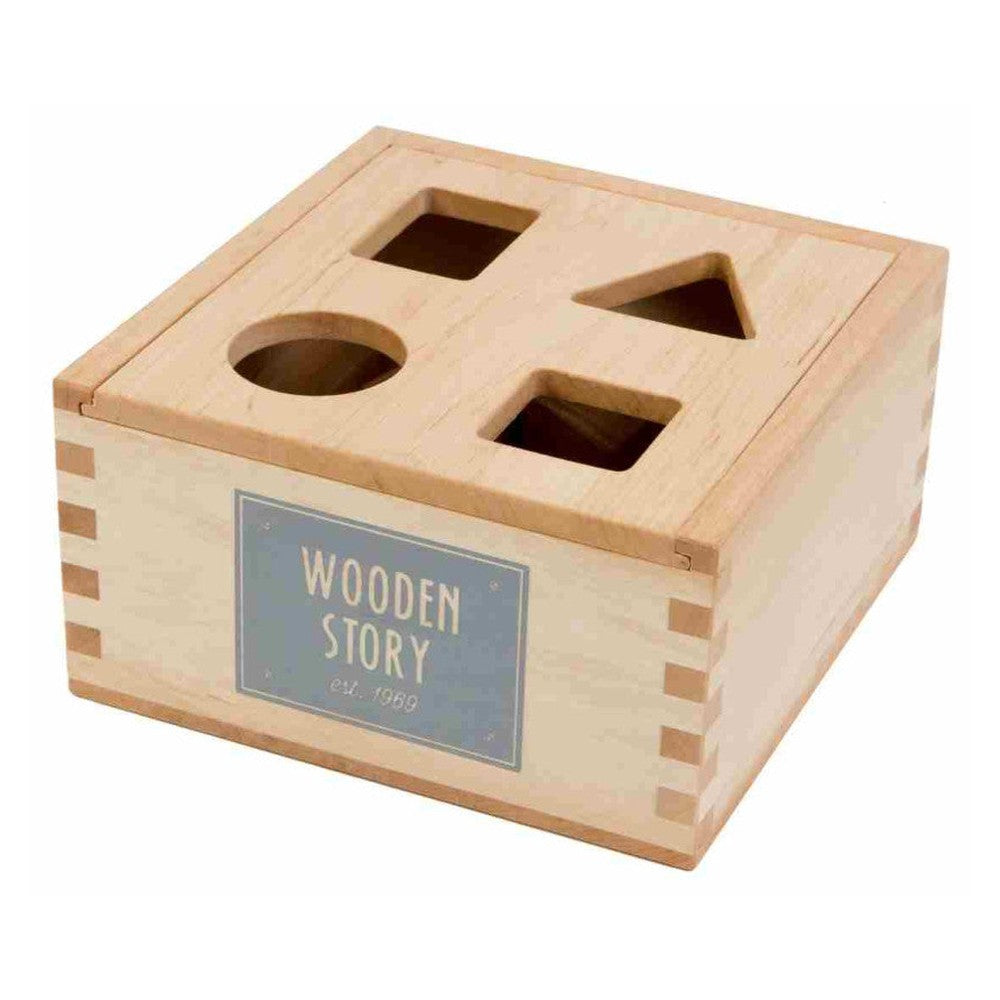 Drewniany box do sortowania kształtów Wooden Story – naturalny, 8 el. – zdjęcie 3