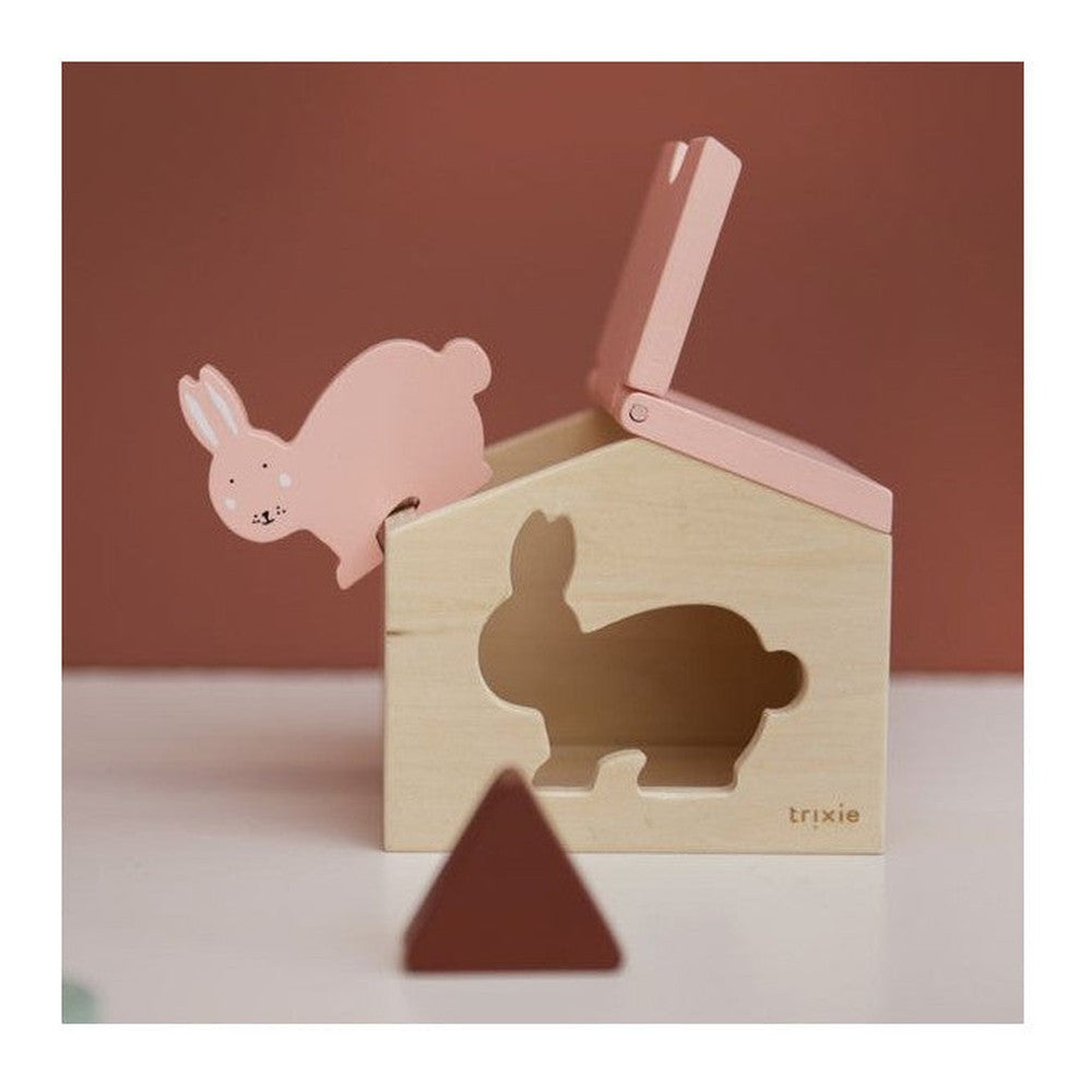 Drewniany domek z klockami Królik Trixie – 13 × 14 × 10 cm – zdjęcie 2