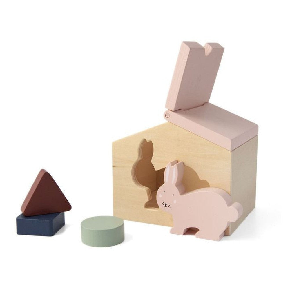 Drewniany domek z klockami Królik Trixie – 13 × 14 × 10 cm
